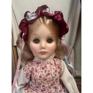effanbee vintage sleepy‎ eye doll red dress blonde 18in
